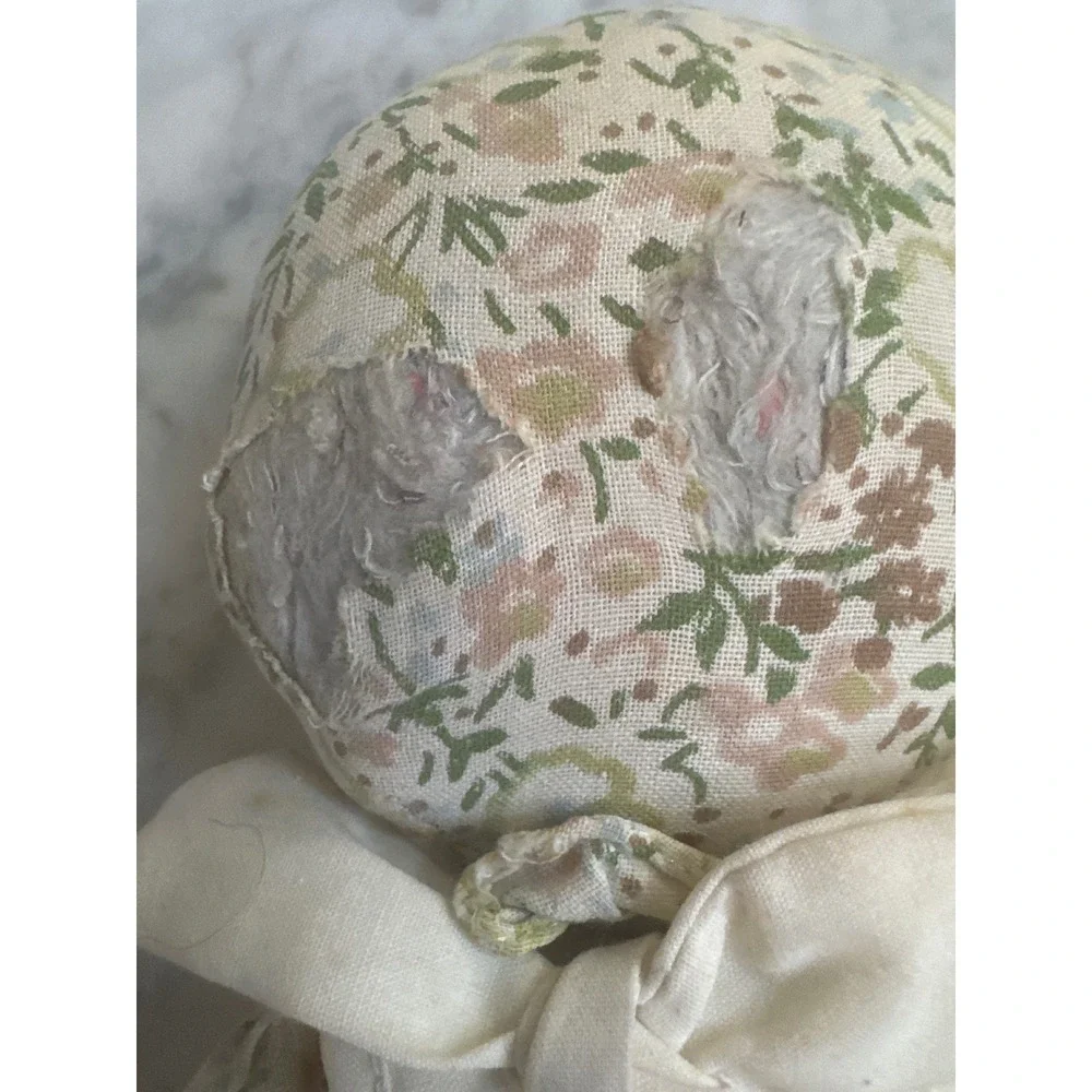 Vintage Heather Goldminc Clayworks Cloth Rag Doll Floral Cottagecore 12